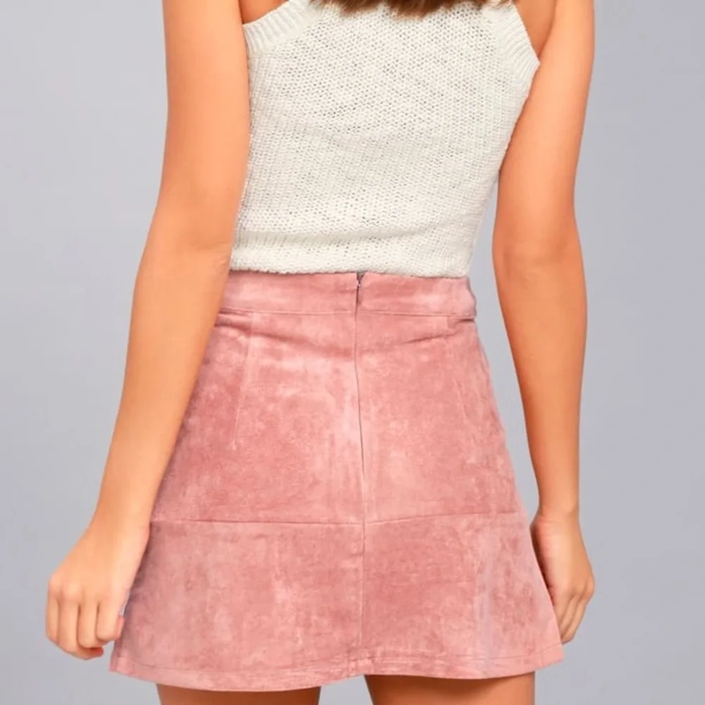 Lulus Shenandoah Mauve Suede Mini Skirt - Picture 3 of 8